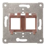 Placa soporte para dos conectores informáticos marrón, referencia 5TG2084 de BJC