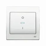 Interruptor bipolar con visor blanco, serie Iris