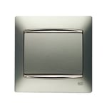 Conmutador simple gris Sombra, serie Coral