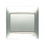 Conmutador simple plata Luna, serie Coral