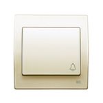 Pulsador timbre beige, serie Iris