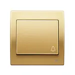 Pulsador timbre dorado Odisea, serie Iris