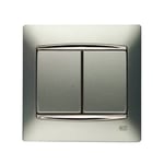 Conmutador doble gris Sombra, serie Coral