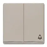 Tecla doble  símbolo campana, cromo, Aluminio Metalizado de Miro