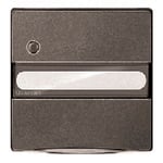 Tapa abatible Schuko, referencia 5UH12884AC11 de la serie Style de BJC, Protección etiqueta. Indicador de servicio. Antracita