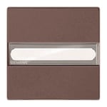 Tapa abatible Schuko, referencia 5UH12884CH01 de la serie Style de BJC. Protección etiqueta. Chocolate