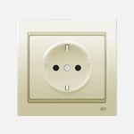 Base enchufe 2P + TT segur. lat. blanco Perla Mabe, serie Mega