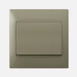 Conmutador simple gris Sombra, serie Coral