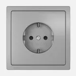 Conj. Toma schuko 2P + T emborne rápido sin garras, platino metalizado, serie Style