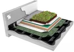 Cubierta plana ajardinada extensiva ecológica AJ-01-07 invertida bicapa de Soprema