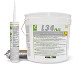 Adhesivo orgánico mineral, referencia L34 Flex de Kerakoll. Envase: 16 kg. Color: claro