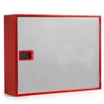 Boca de incendio equipada, ø45, referencia P6415PCI de Cofem. Pintada en rojo puerta ciega inox 15m de manguera