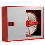 Boca de incendio equipada, ø45, referencia P6415PSI de Cofem. Con puerta semiciega en acero inoxidable, 15m de manguera