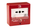 Pulsador manual de alarma de incendios rearmable, referencia PUCAY de Cofem. Incluye tapa