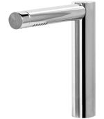 Grifo secamanos AIRTAP sobre encimera de latón cromado, referencia 01910.B de la serie Airtap de NOFER. Acabado brillo