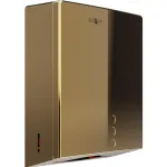 Dispensador de papel toalla inox serie EVO, referencia 04046.PG de la serie Tissue evo de NOFER. Acabado PVD Oro brillo
