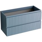 Mueble GLOW 100x45x54 cm. 2 cajones suspendidos, referencia CG100.Z de la serie GLOW de NOFER. Acabado Lacado Cobalt mate