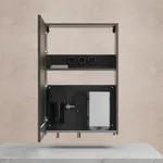 Mueble compactoo, referencia MUFIX060.H2 de la serie MUMO FIX de NOFER con dispensador de jabón, dispensador de agua y secamanos FUGA EVO