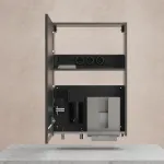 Mueble compacto, referencia MUFIX060.P de la serie MUMO FIX de NOFER con dispensador de jabón, dispensador de agua y dispensador de papel manual