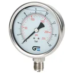 Manómetro Ø100 con glicerina serie 3824 de Genebre bar 0-4 psi 0-60