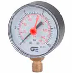 Manómetro Ø 80 mm, indicador rojo, salida inferior, rosca BSP 3/8