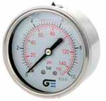 Manómetro Ø 63 con glicerina, salida posterior, rosca BSP, serie 3829 de Genebre. 0-40 bar