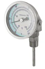 Termómetro bimetálico, serie 8039 de Genebre. INOX Conexión orientable -30+50