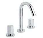 Batería de lavabo caño inclinado, serie Kalo de Genebre. Cromado