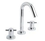 Batería de lavabo caño inclinado, serie Kross de Genebre. Cromado