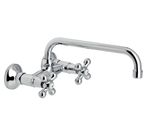 Grupo mural fregadera 15 cm caño tubo alto 24 cm, serie New Regent de Genebre. Cromo