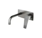 Monomando de lavabo empotrado, serie Kloe metal cepillado de Genebre. Caño 16 cm