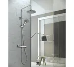 Columna termostática extensible con kit, serie Tau de Genebre. Cromo