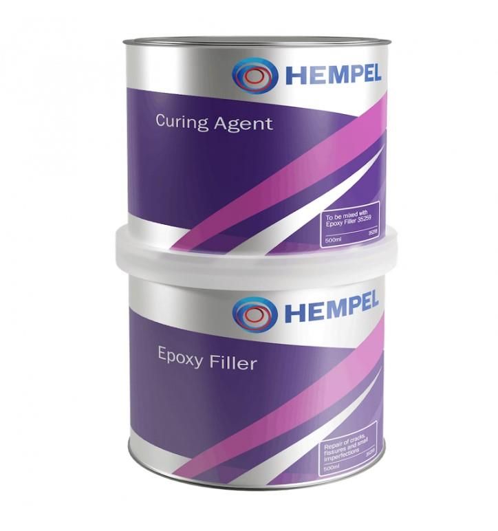 Recubrimiento epoxi de dos componentes, referencia Epoxy Filler de Hempel. Reparar grietas