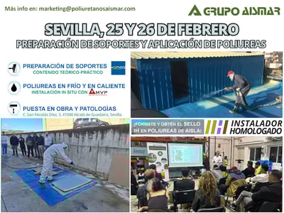 Grupo Aismar retoma en Sevilla su formación técnica avanzada en preparación de soportes y aplicación de Poliureas