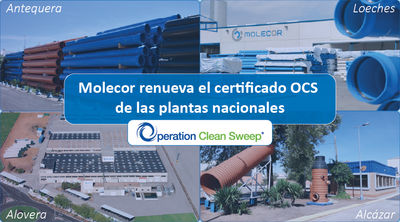 Molecor renueva la certificación OCS Europe en todos sus centros de producción en España