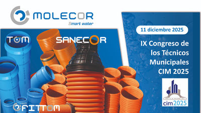 Molecor mostrará sus soluciones para redes de agua eficientes y sostenibles en el Congreso CIM 2025