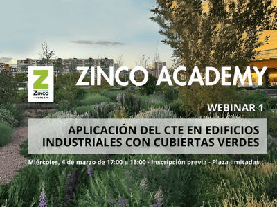 ZinCo organiza un webinar sobre la aplicación del CTE en edificios industriales con cubiertas verdes