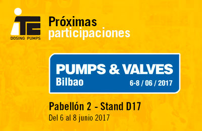 Próxima participación de ITC en Pumps & Valves en Bilbao
