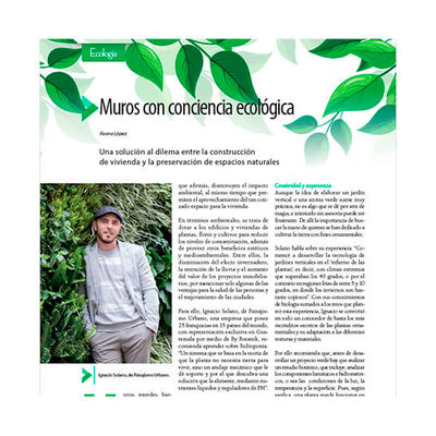Entrevista a Ignacio Solano, gerente y fundador de Paisajismo Urbano, que realizó para la revista Gerencia