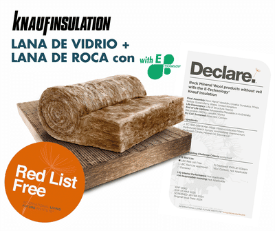 Sello DECLARE para la lana mineral de roca sin velo de Knauf Insulation, un hito en sostenibilidad y salud