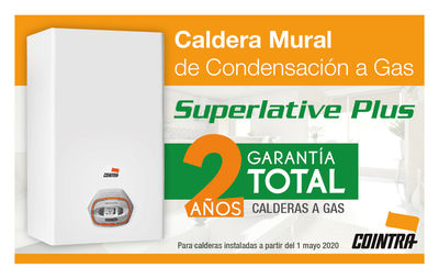 Cointra ofrece 2 años de garantía total para sus calderas a gas Superlative Plus