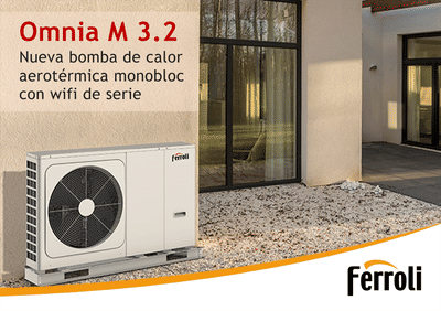 Ha llegado Omnia M 3.2 de Ferroli, la bomba de calor aerotérmica monobloc con wifi de serie