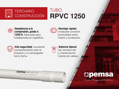 Pemsa desarrolla el sistema de tubo RPVC 1250, la solución para edificación y sector terciario