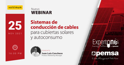 Participa en el webinar: Sistemas de conducción de cables para cubiertas solares y autoconsumo