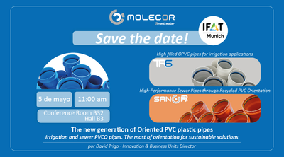 Molecor llevará su innovación en PVC-O a IFAT Munich 2026
