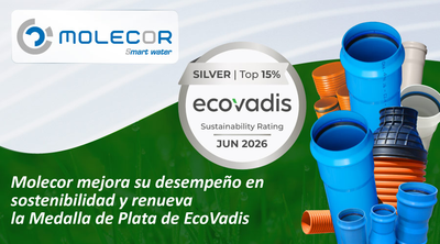 Molecor renueva la Medalla de Plata de EcoVadis y mejora su desempeño en sostenibilidad