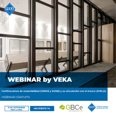 Webinar VEKA: Certificaciones de sostenibilidad (VERDE y DGNB) y su vinculación con el marco LEVEL(s)