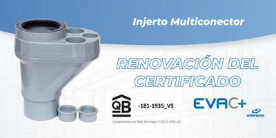 Molecor renueva el certificado QB 08 para su Injerto Multiconector de la gama EVAC+®