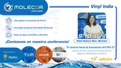 Molecor presenta sus últimas innovaciones en PVC-O en Vinyl India 2026
