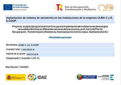 ULMA implanta con éxito sistema de aerotermia para mejorar la eficiencia energética